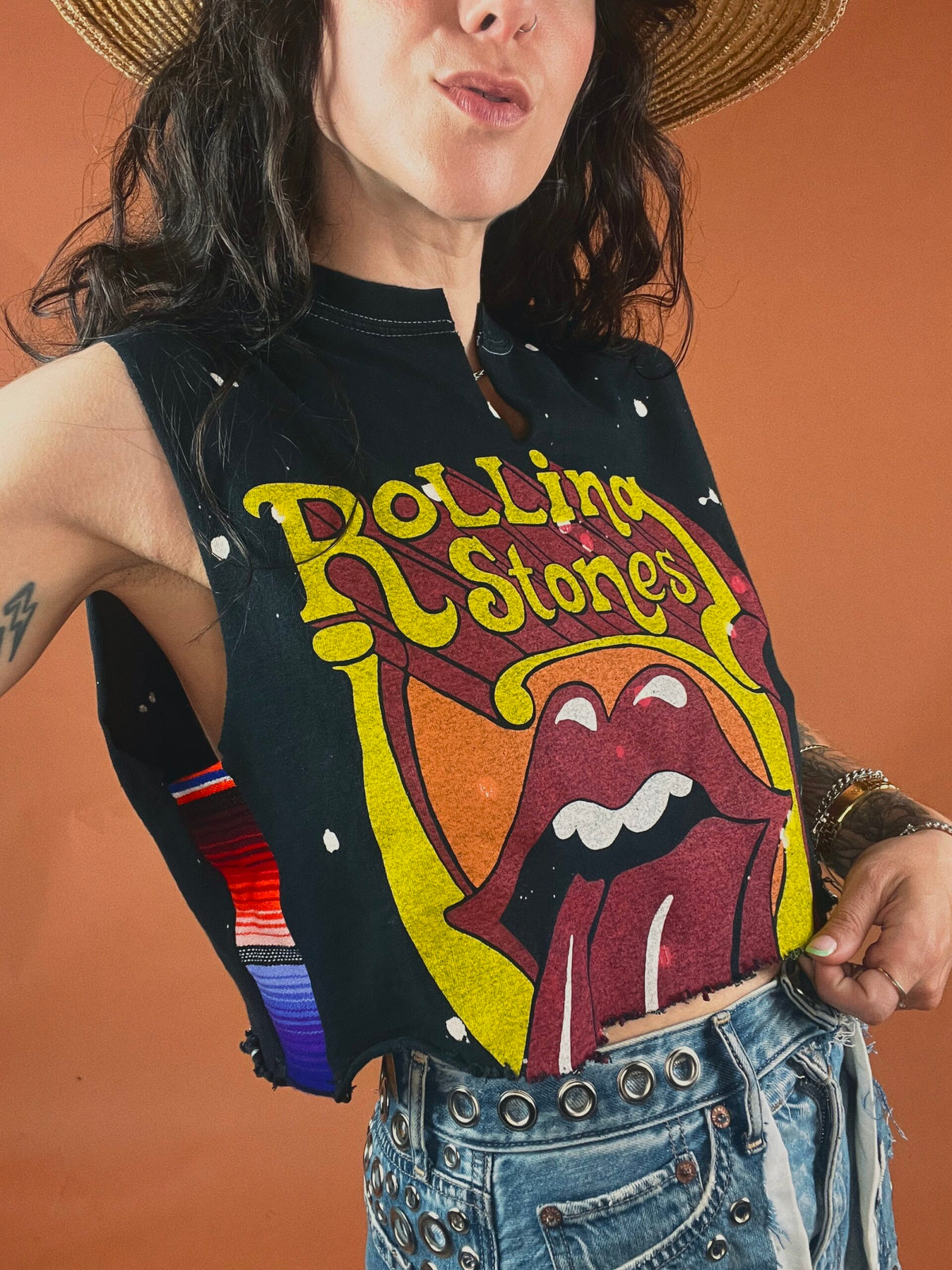 Rolling Stones Serape Crop Tank Top