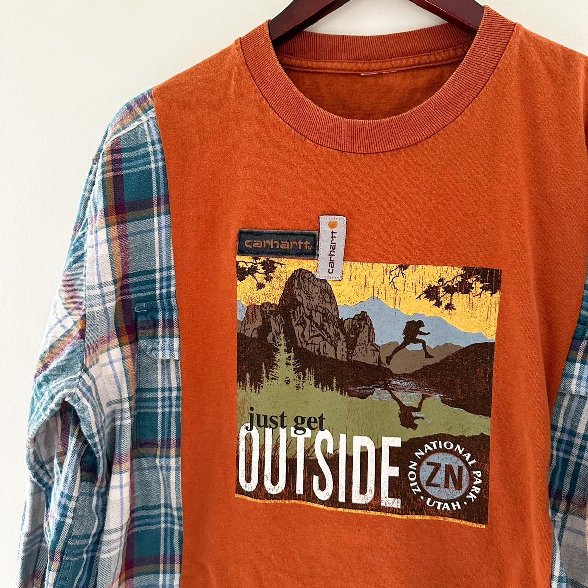 Carhartt Flannel Rework “get outside”