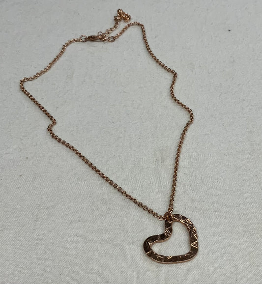 Hanging By A Chain Rose Hold Heart Necklace