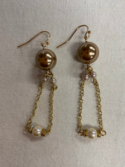 Pearl Chain Drop Earrings