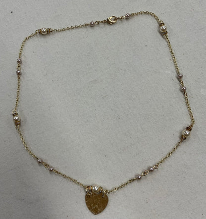 Never say forever gold heart necklace