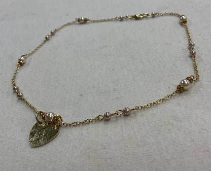 Never say forever gold heart necklace