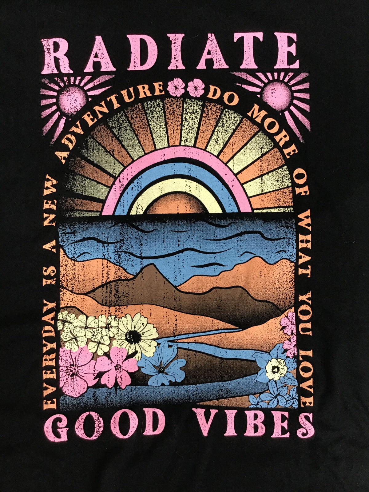 Radiate adventure do more good vibes tee.