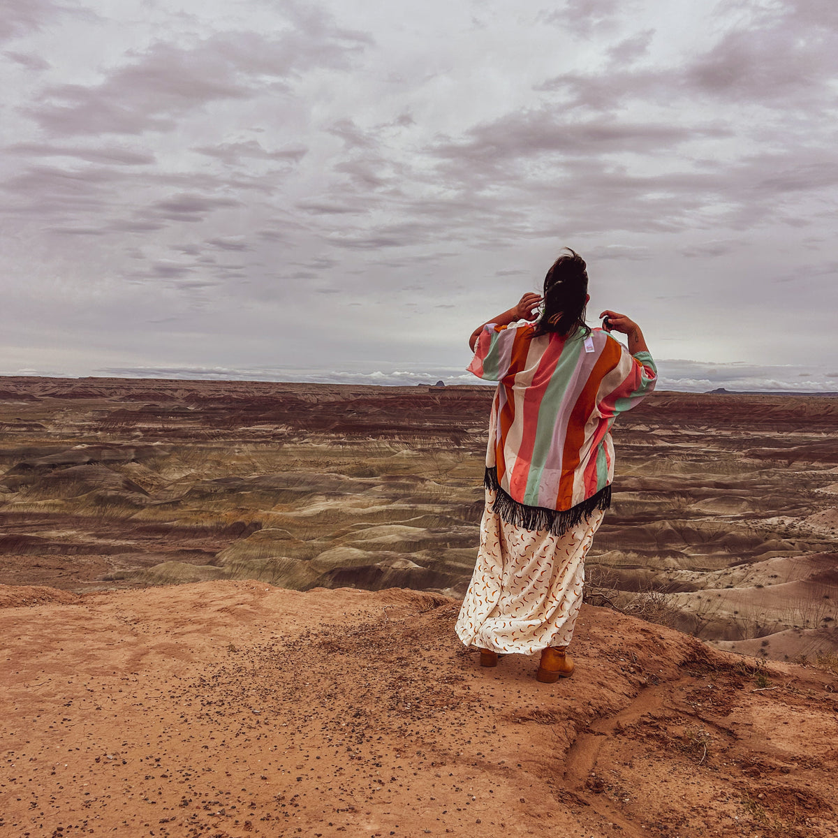 Fringe Frequency Striped Kimono by The Modern Alien, photo 10