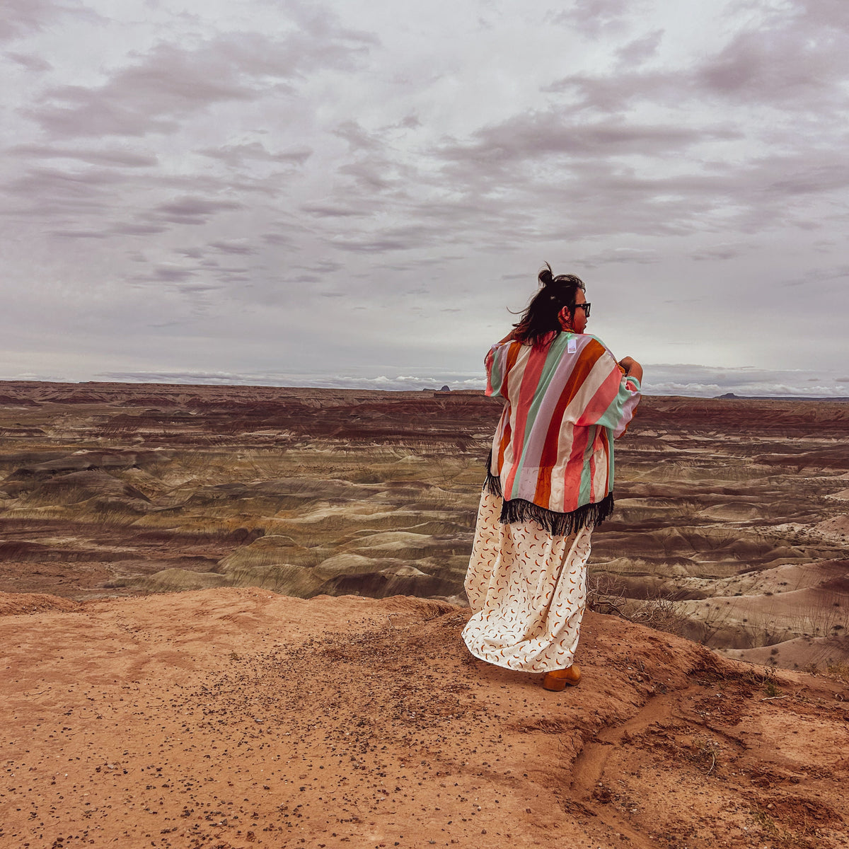 Fringe Frequency Striped Kimono by The Modern Alien, photo 11