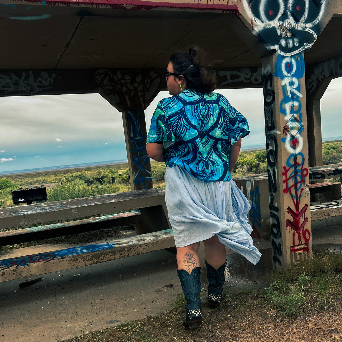 Tapestry Takeover Open Front Kimono by The Modern Alien, photo 6