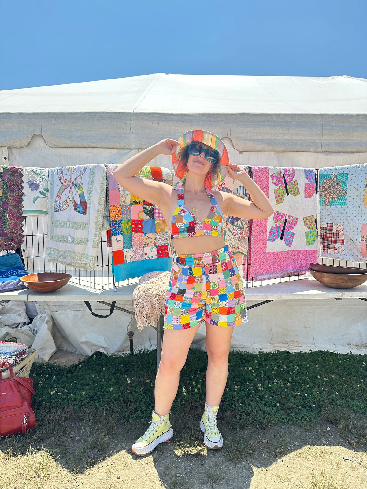 Upcycled Vintage Quilt Shorts by Finding Doll, photo 4