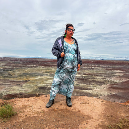 Marble Mirage Maxi Dress – One of a Kind Upcycled Statement Piece