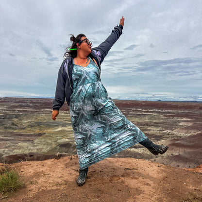 Marble Mirage Maxi Dress – One of a Kind Upcycled Statement Piece