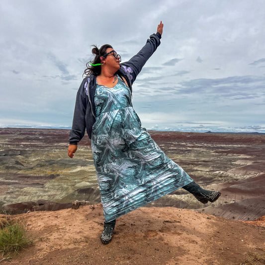 Marble Mirage Maxi Dress – One of a Kind Upcycled Statement Piece