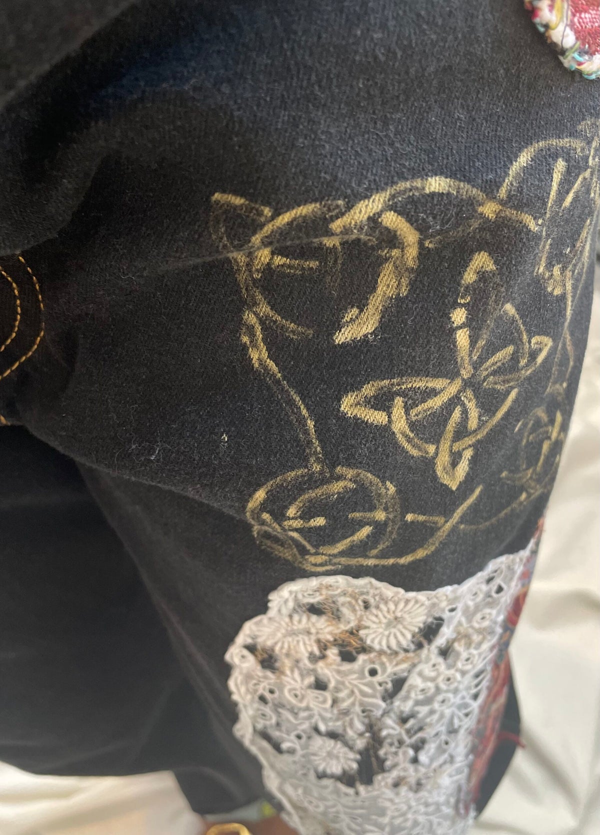 "Gaelic Rose" Up-cycled Levi's