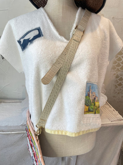 “Sand castles” crop towel top