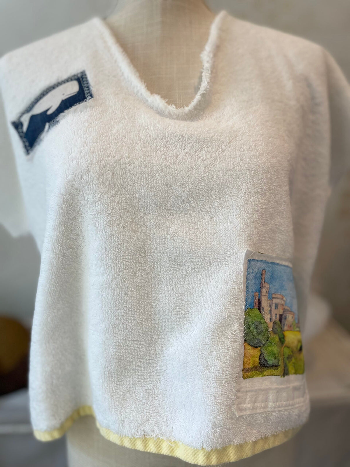 “Sand castles” crop towel top