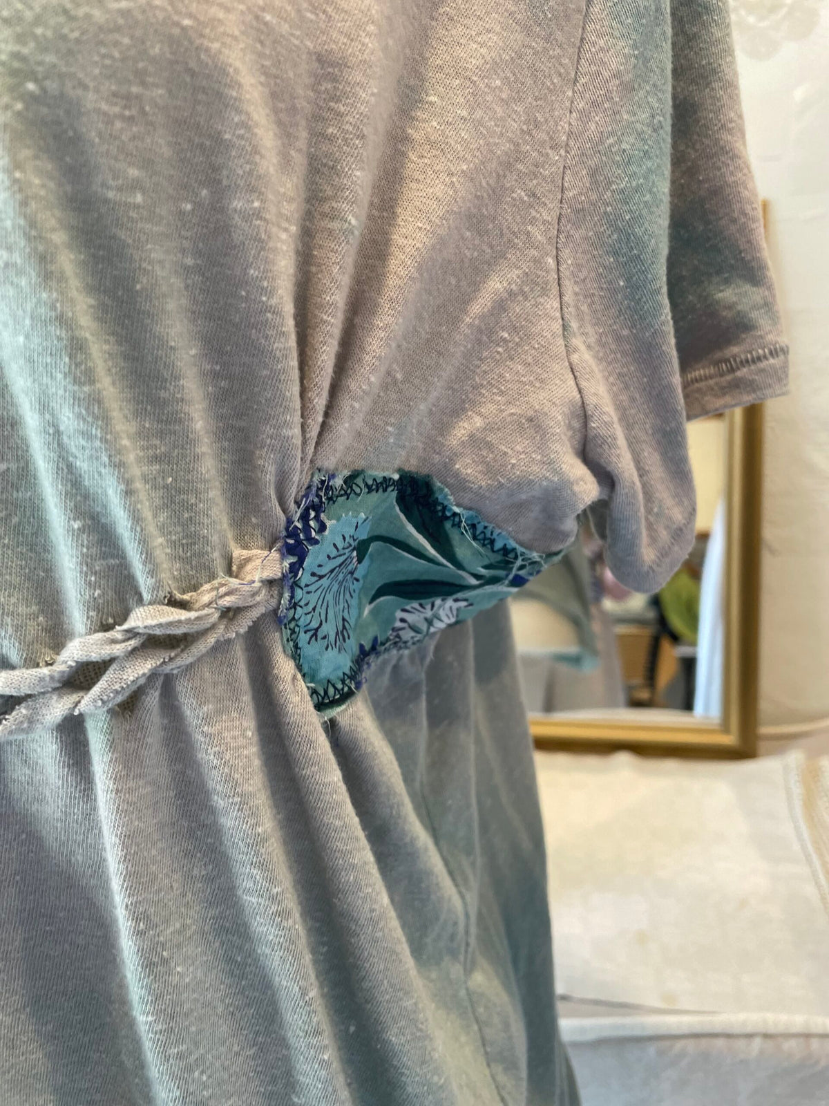“Grey sky Blues” Up-cycled soft T