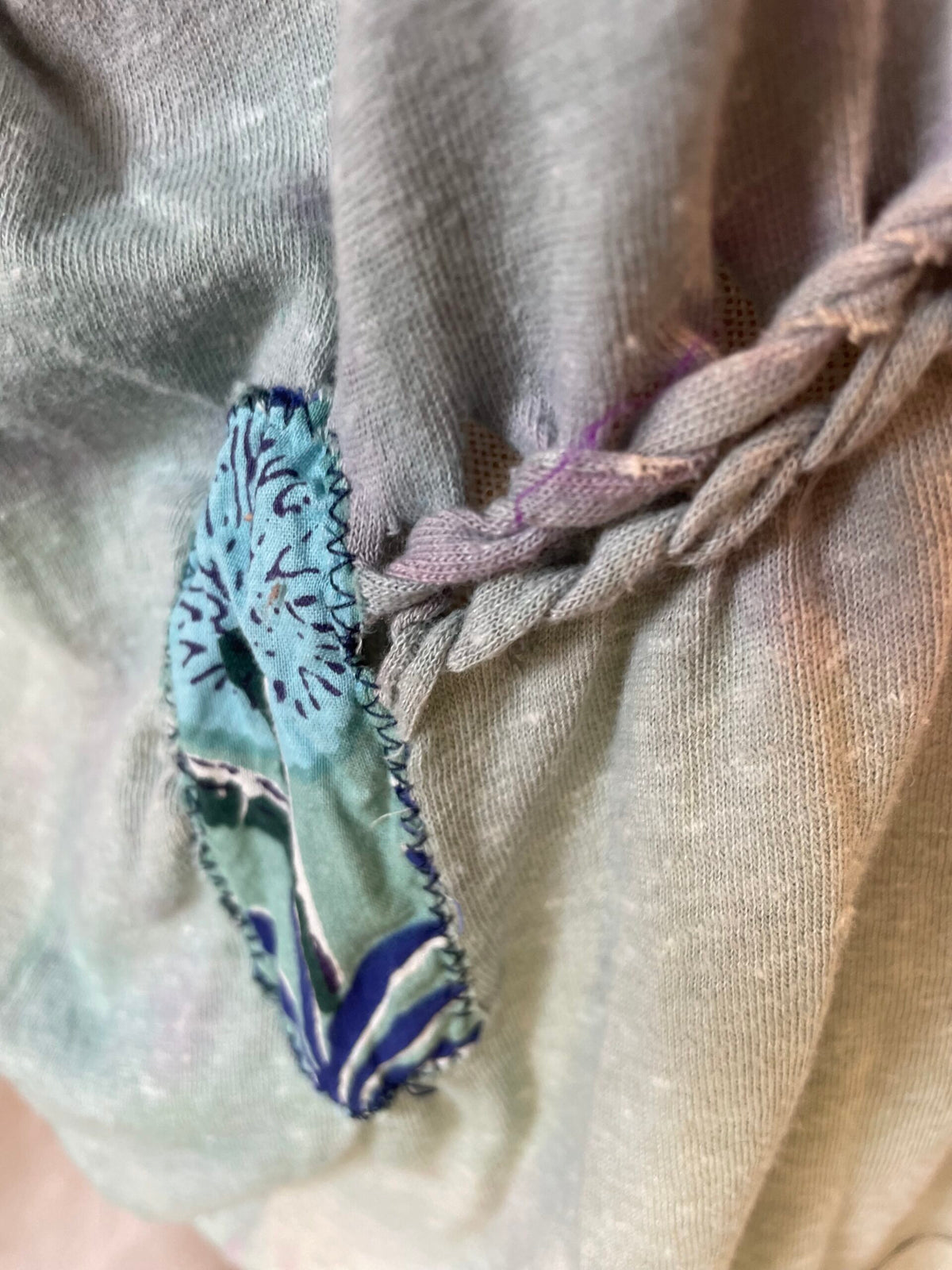 “Grey sky Blues” Up-cycled soft T