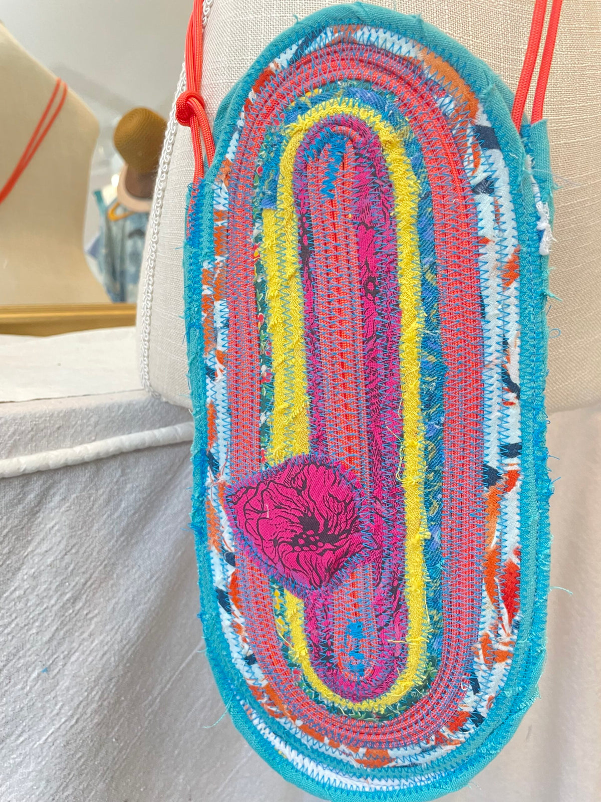 "Neon Rose" Crossbody Rope bag