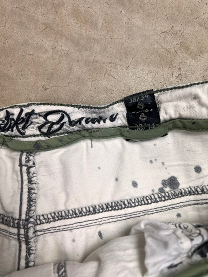 Marble Painted Denim Cut Off Shorts - 38"