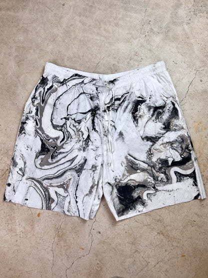 Marble Painted Denim Cut Off Shorts - 36-42"