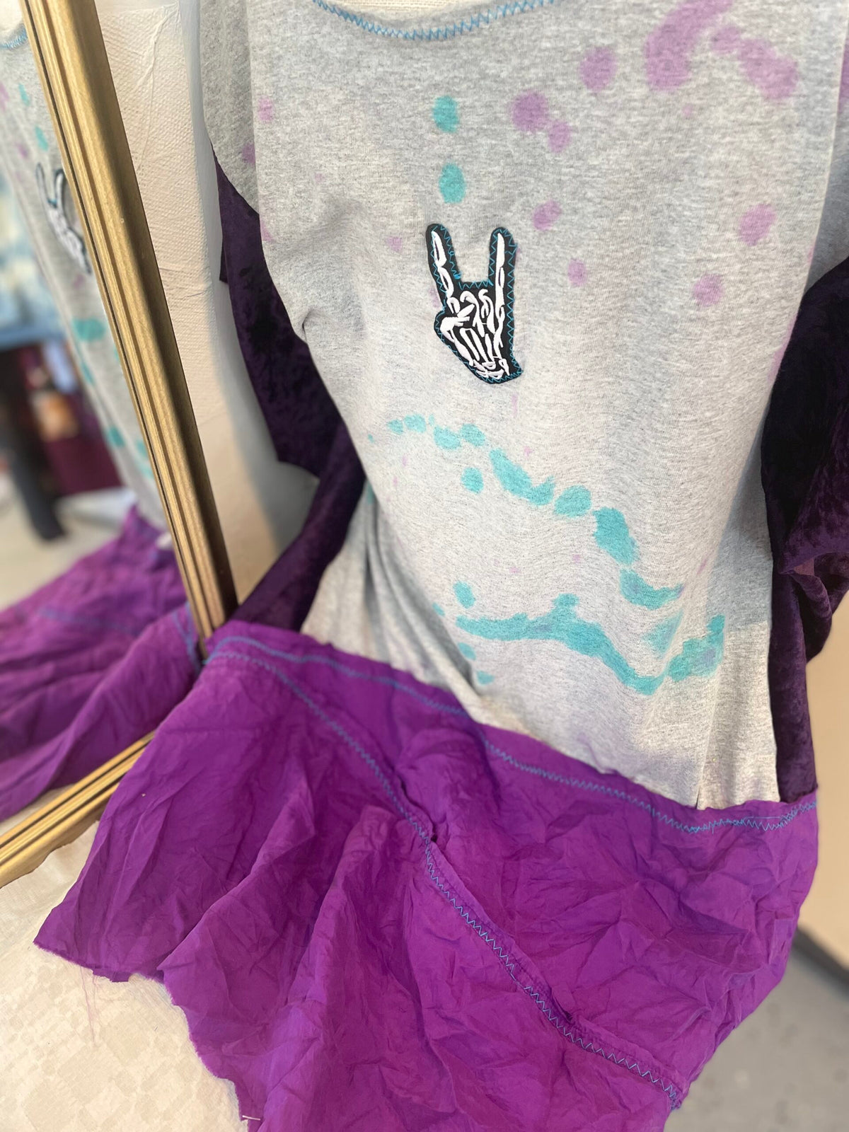 "Back in Black" Up-cycled rock T-shirt