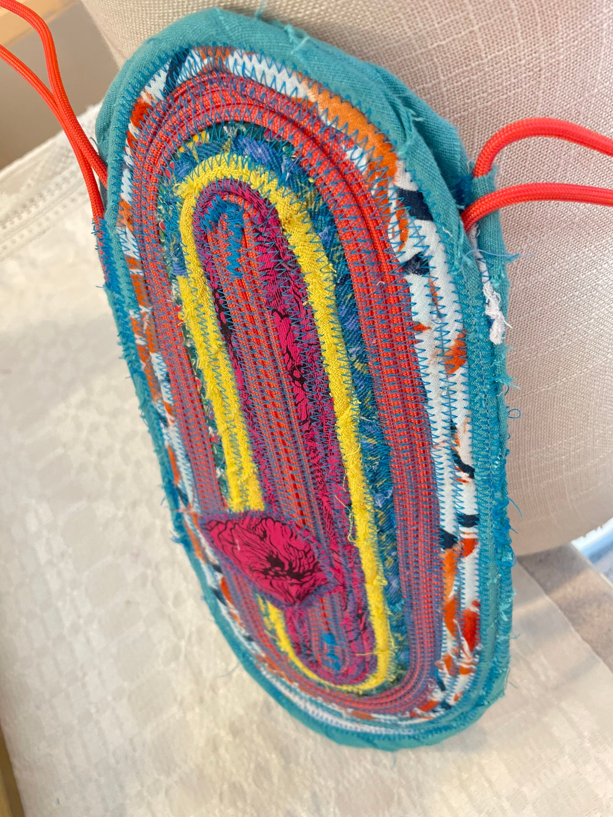 "Neon Rose" Crossbody Rope bag