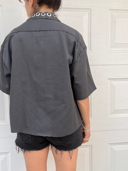 The Grommet Dickies Crop Shirt - Grey