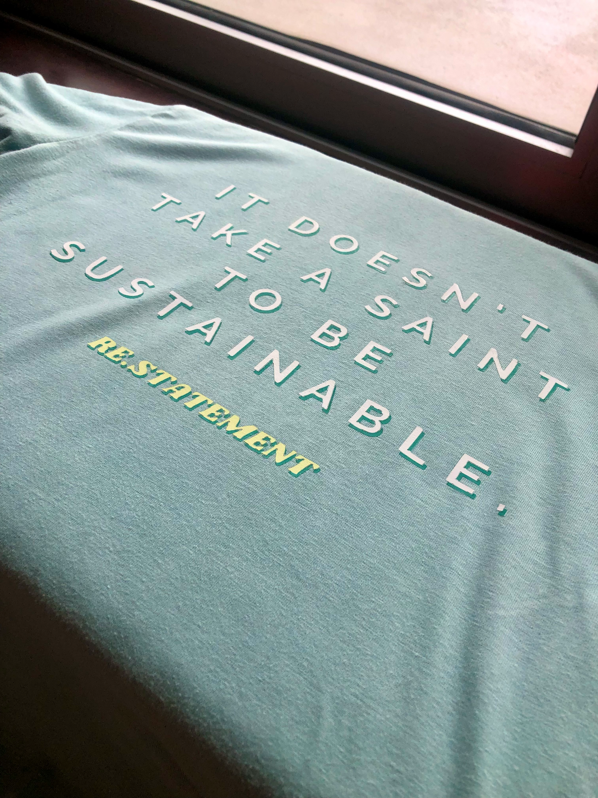 It Doesn't Take a Saint Aqua Blue Crew Neck T-Shirt