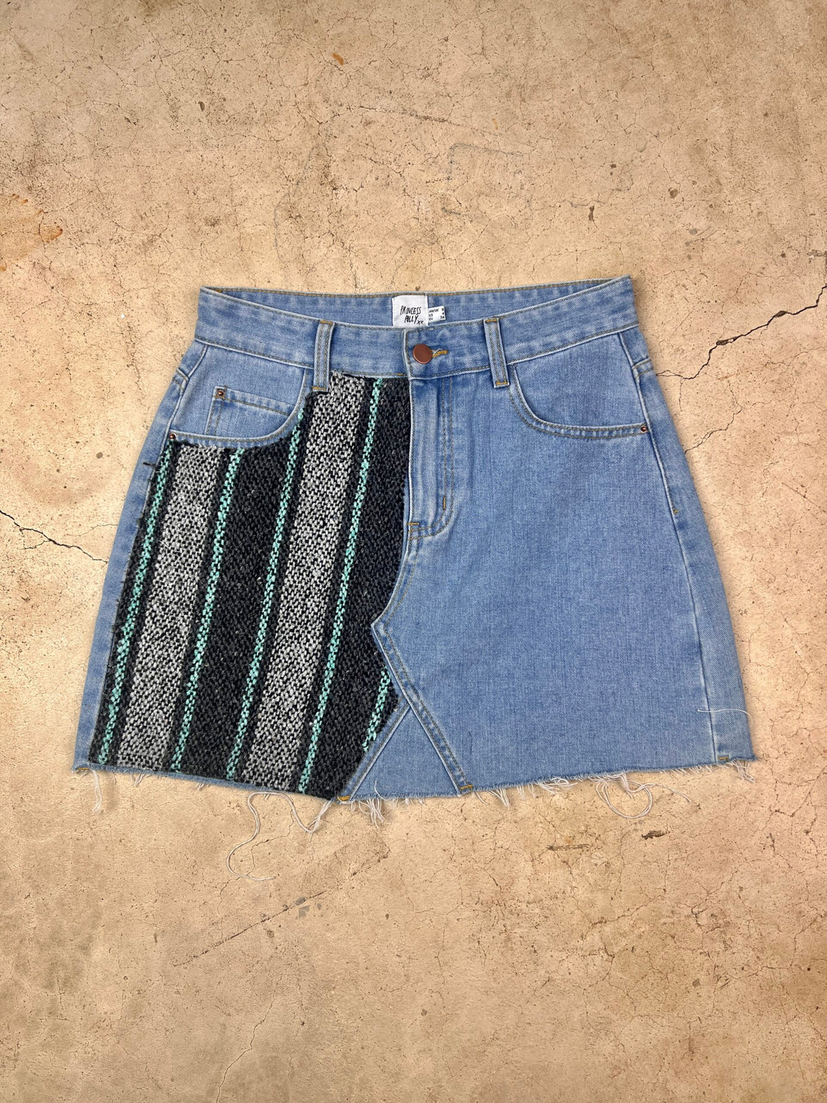 Baja Patchwork Denim Skirt