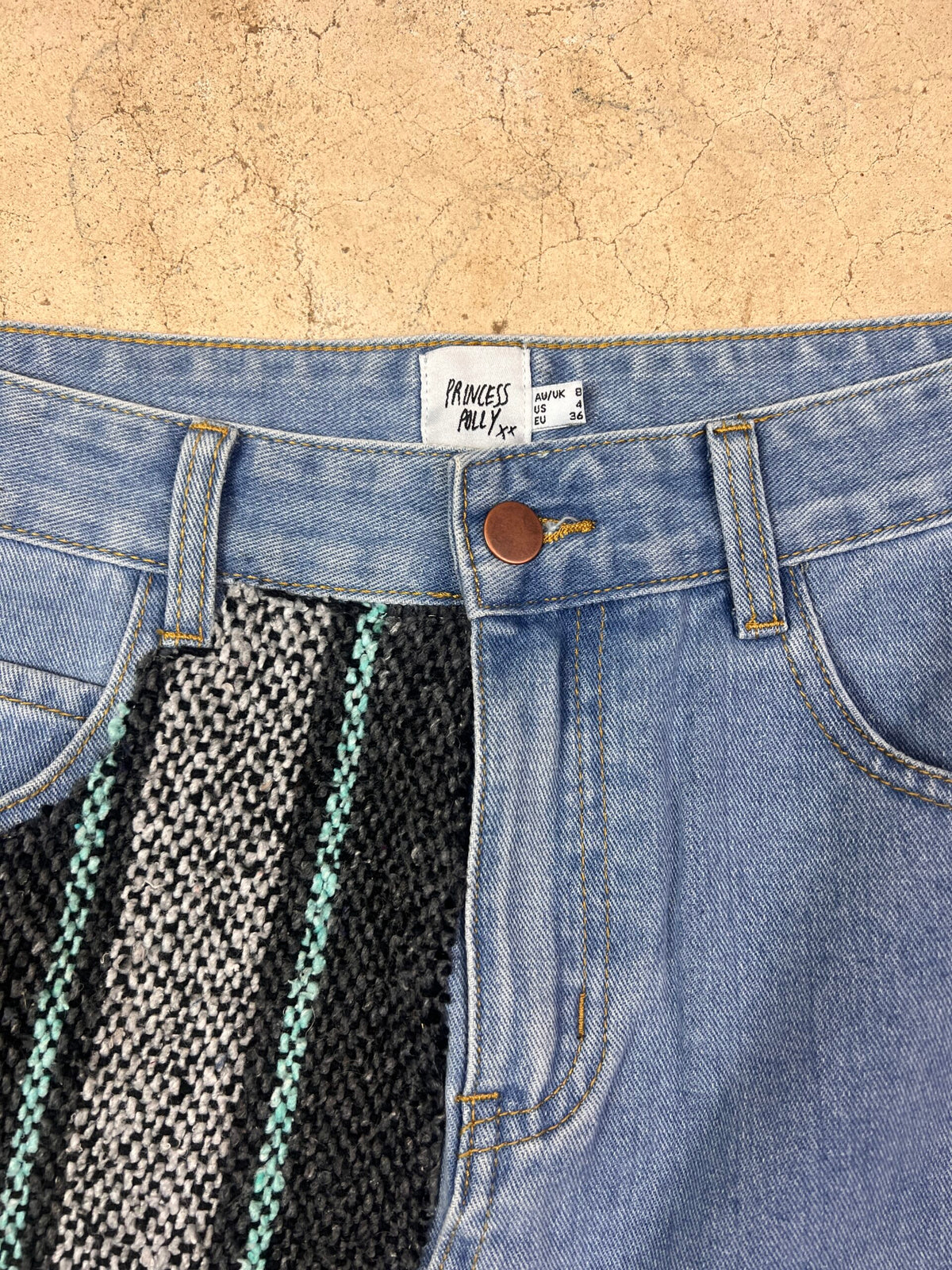Baja Patchwork Denim Skirt
