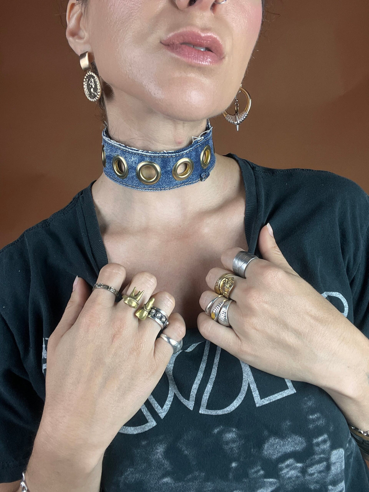 Grommet x Denim Reversible Choker