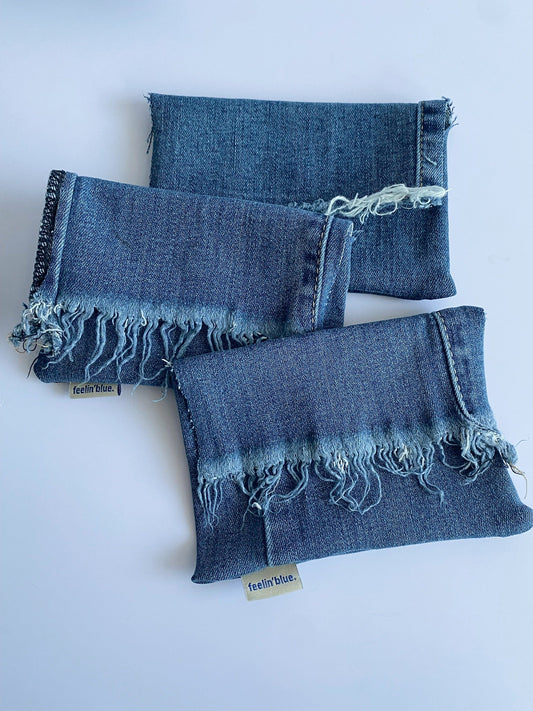 Fold-Over Denim Clutch