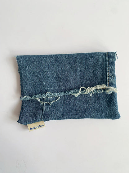 Fold-Over Denim Clutch
