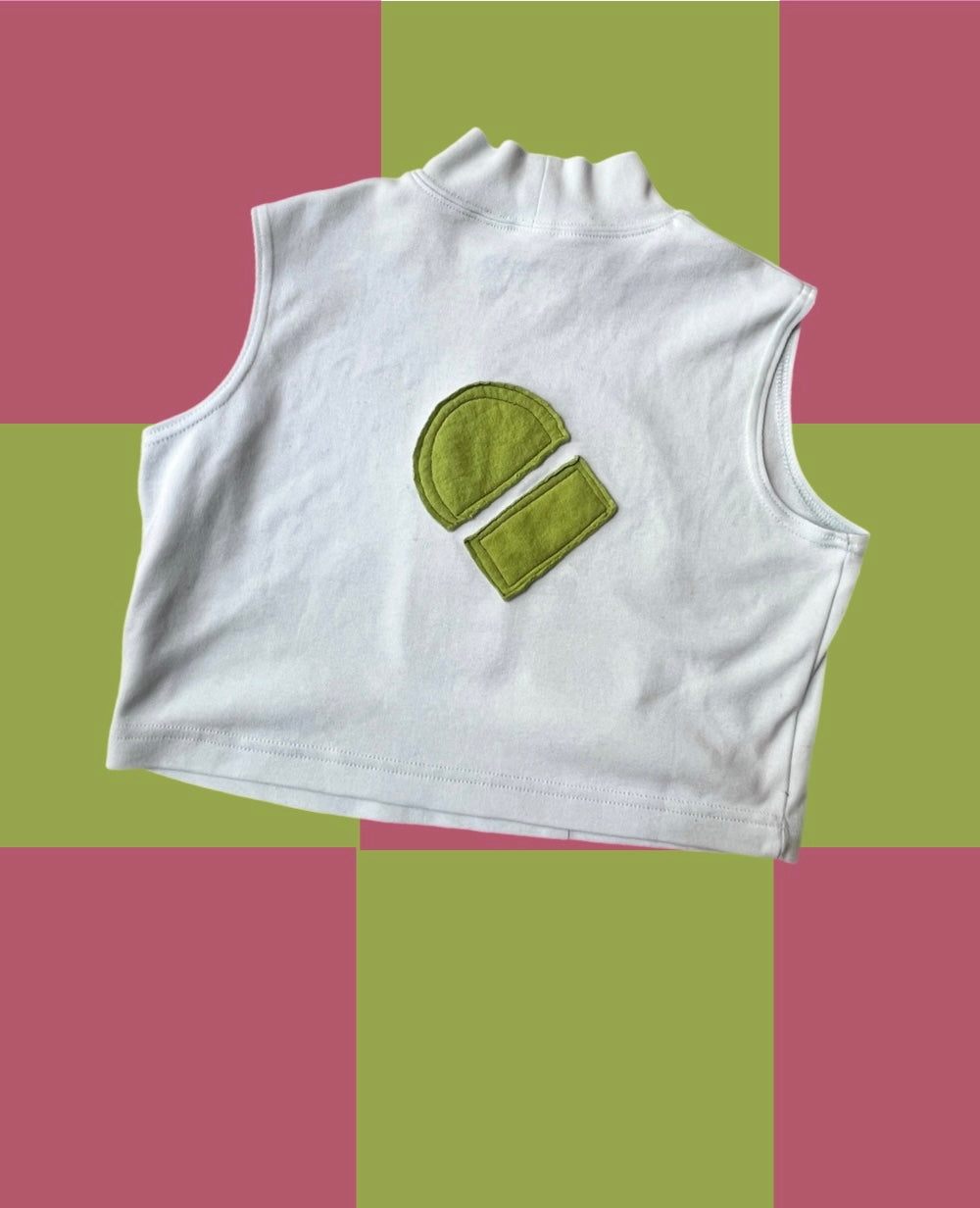 Window cropped sleeveless turtleneck