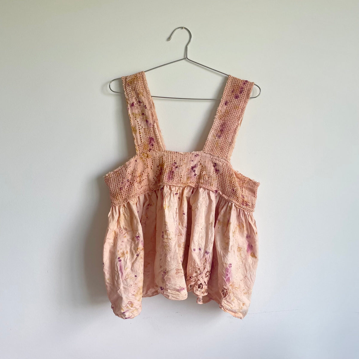 Coral Orange Tie-dye Patchwork Tank Top
