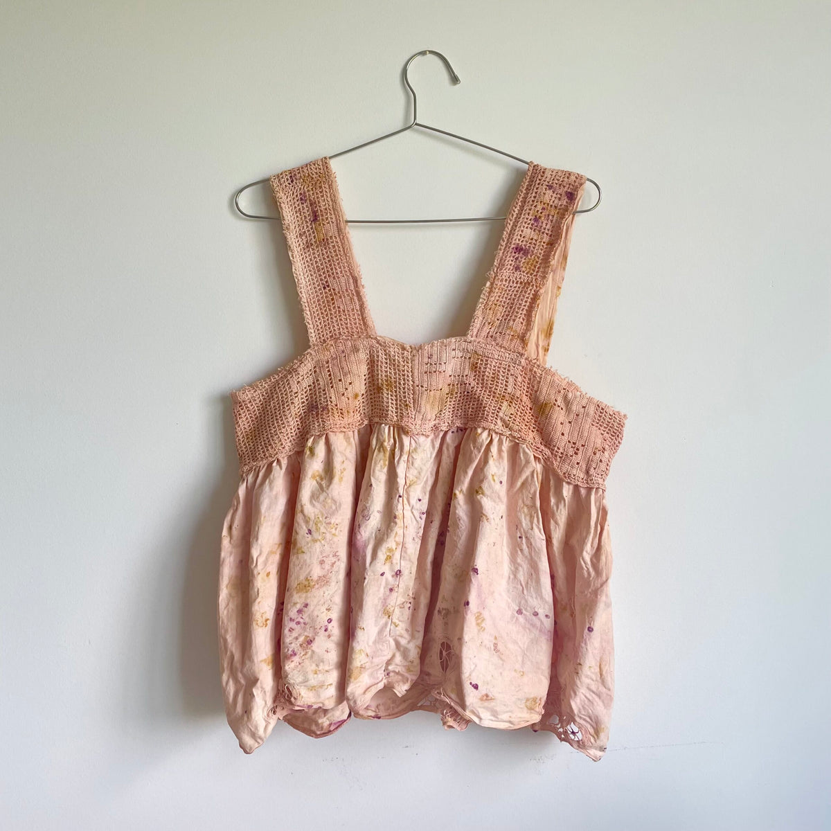 Coral Orange Tie-dye Patchwork Tank Top
