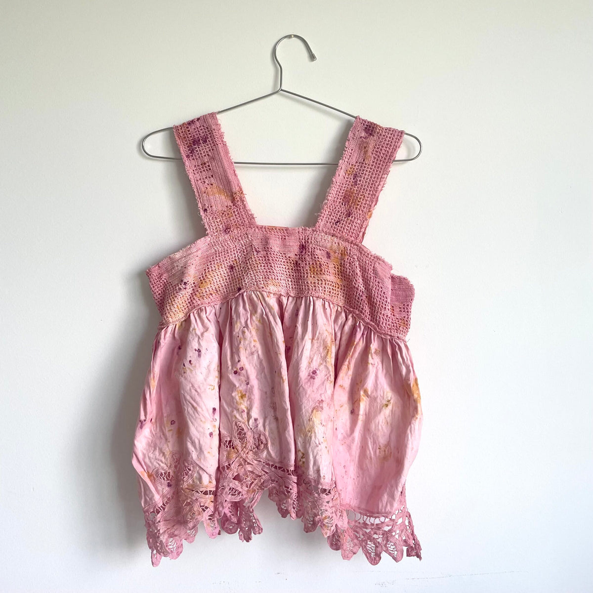 Pink Tie-dye Patchwork Tank Top