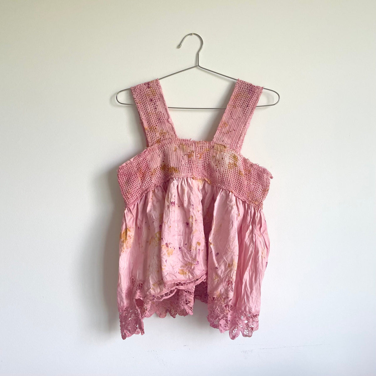 Pink Tie-dye Patchwork Tank Top