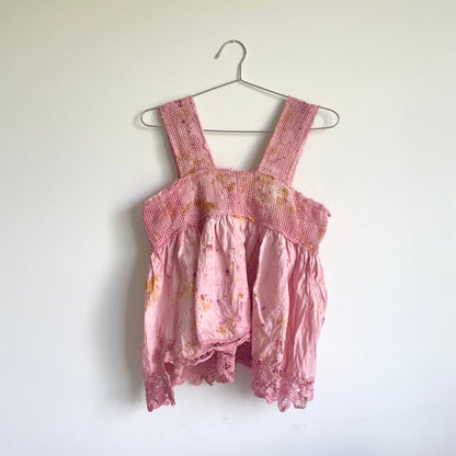 Pink Tie-dye Patchwork Tank Top
