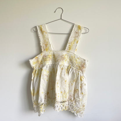 Yellow Tie-dye Patchwork Tank Top