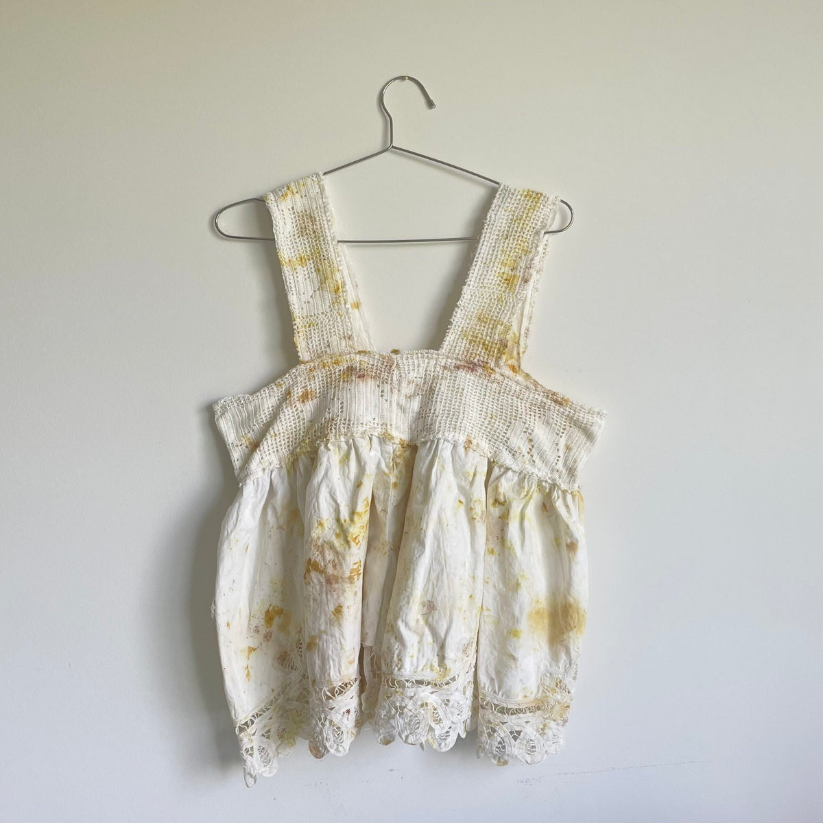Yellow Tie-dye Patchwork Tank Top