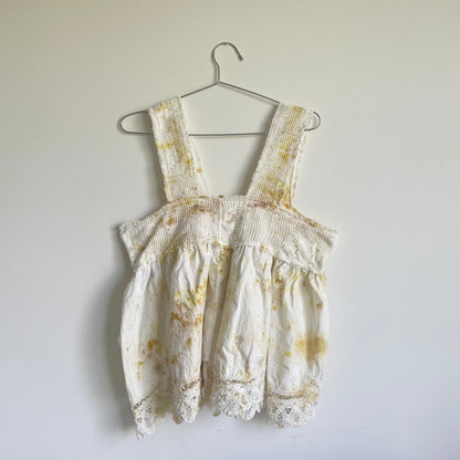 Yellow Tie-dye Patchwork Tank Top