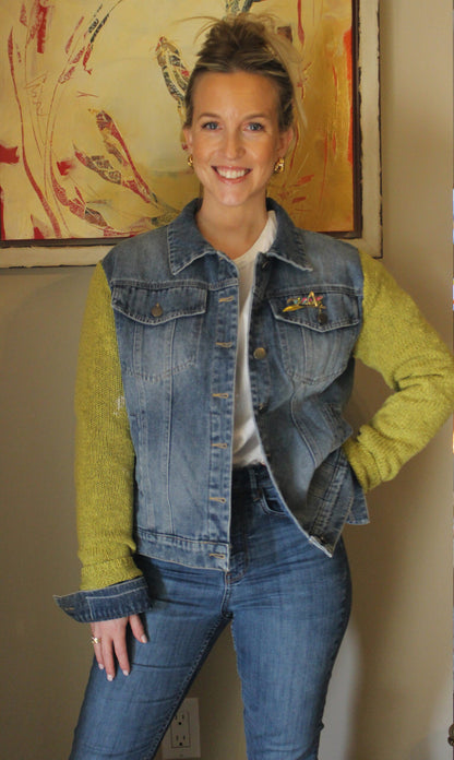 Green Sleeves jean jacket