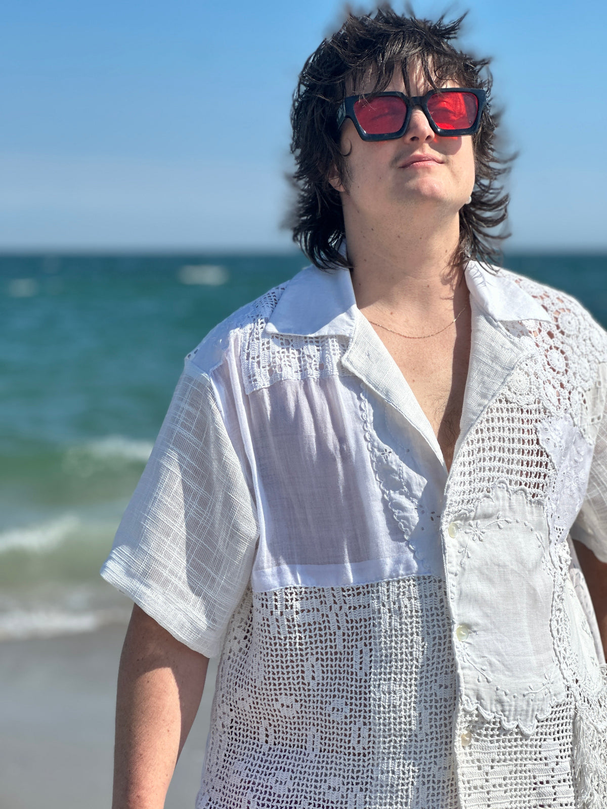 Vintage Doily and Linen Patchwork Top by Finding Doll, photo 8