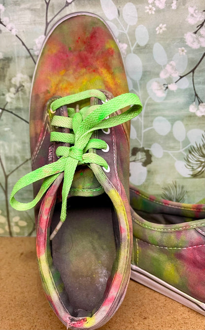 Custom Upcycled Bleached Tie Dyed Vans Women's Size 9