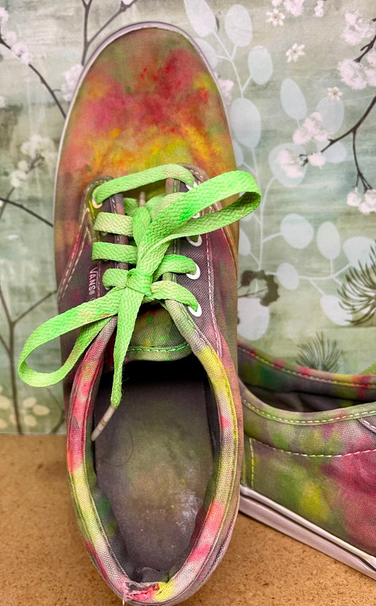 Custom Upcycled Bleached Tie Dyed Vans Women's Size 9