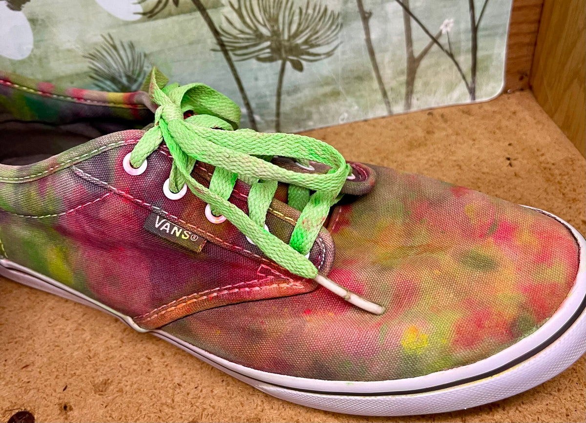 Custom Upcycled Bleached Tie Dyed Vans Women's Size 9
