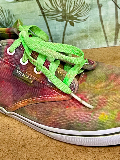 Custom Upcycled Bleached Tie Dyed Vans Women's Size 9
