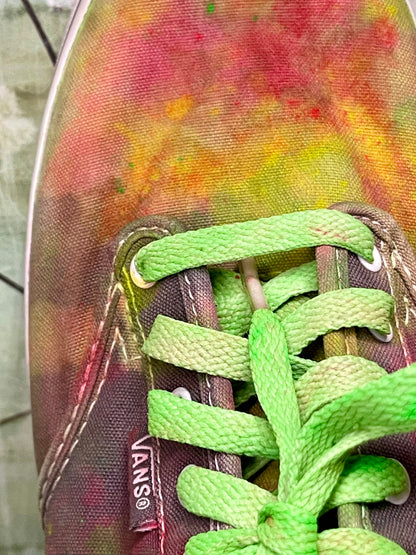Custom Upcycled Bleached Tie Dyed Vans Women's Size 9