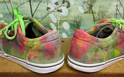 Custom Upcycled Bleached Tie Dyed Vans Women's Size 9
