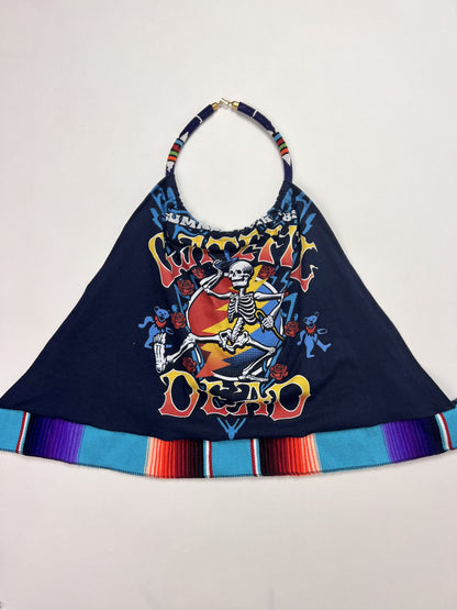 The Grateful Dead Beaded Halter Crop Top