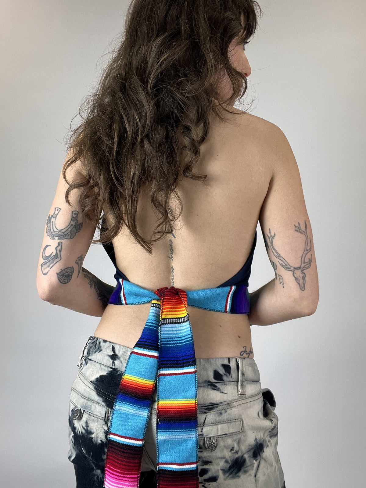 The Grateful Dead Beaded Halter Crop Top